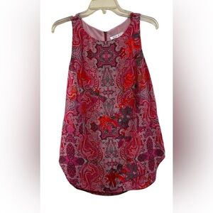 Cabi Top Women’s Pink Jubilee Paisley Sleeveless Tank Tunic Blouse Boho